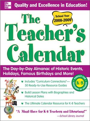 cover image of The Teacher's Calendar School Year 2008-2009